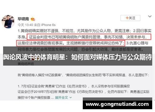 舆论风波中的体育明星：如何面对媒体压力与公众期待